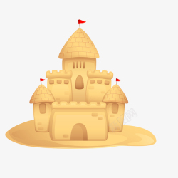 沙子城堡卡通沙雕矢量图高清图片