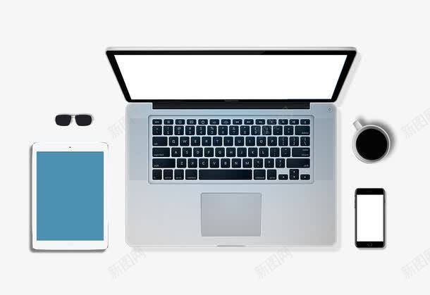 手绘办公桌设备png免抠素材_新图网 https://ixintu.com Ipad Macbook Pro 咖啡透明 玻璃 眼镜 透明样机 透明的Macbook