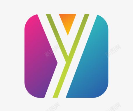 Y型彩色logo标识图标图标