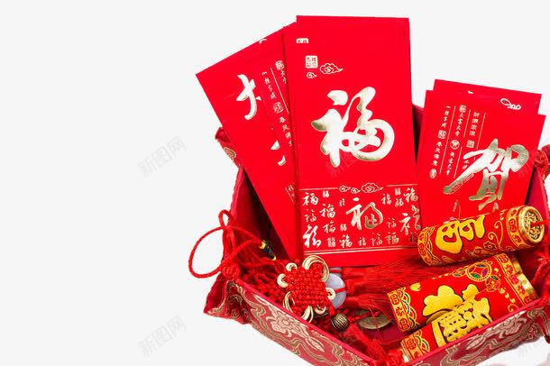 新年红色装饰png免抠素材_新图网 https://ixintu.com 中国结 挂饰 新年炮 烟花 爆竹 红包 红炮 红色元素 过年装饰