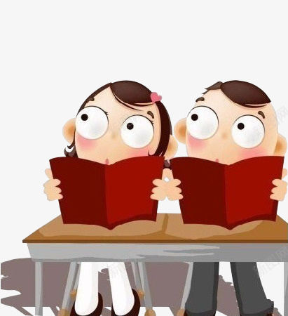 两个小孩看书png免抠素材_新图网 https://ixintu.com 书本 学校 学生 孩子 教育