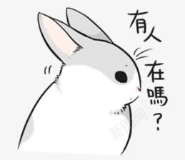有人在吗灰兔子表情png免抠素材_新图网 https://ixintu.com 兔子 有人 表情