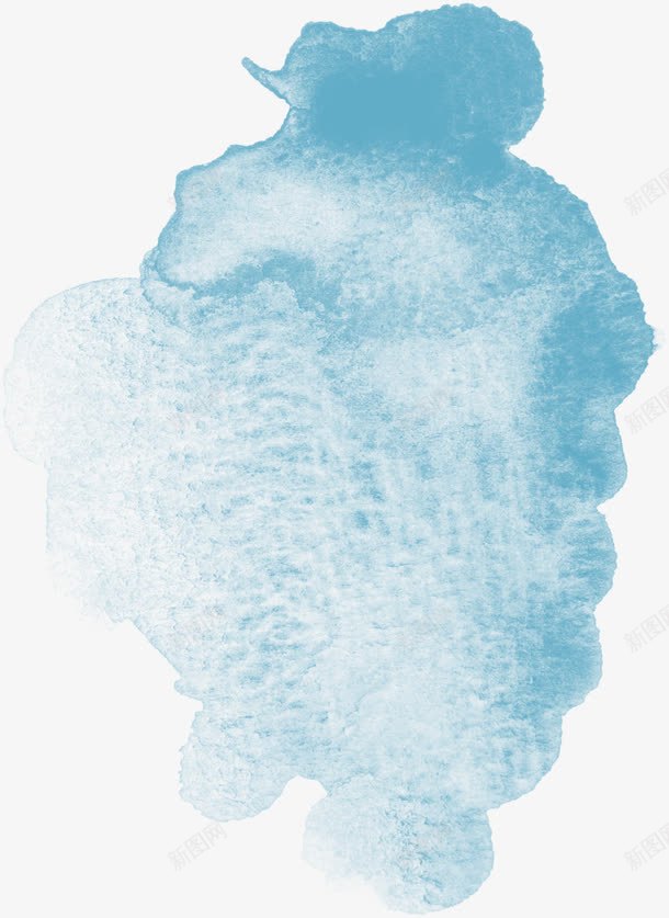 蓝色渲染的水彩痕迹png免抠素材_新图网 https://ixintu.com 水彩痕迹 渲染风格 背景模板 艺术 艺术素材 蓝色