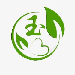 翡翠logo圆形绿色叶子玉石标志图标高清图片