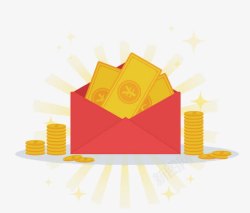 金钱发光金牛红包高清图片