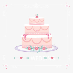 粉色闪片粉色婚礼蛋糕片高清图片