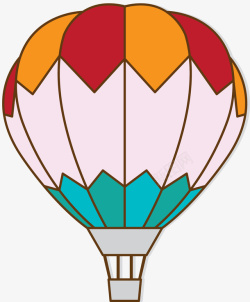 卡通描边线条描边热气球高清图片