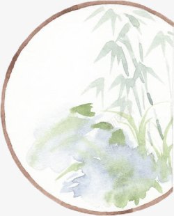 扇子画手绘古风竹子扇子高清图片