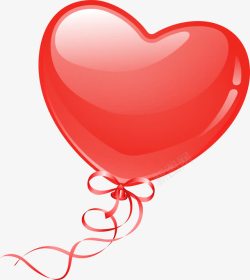 爱心绳子免扣素材手绘红色爱心气球高清图片
