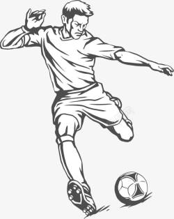 射门手绘足球运动员高清图片