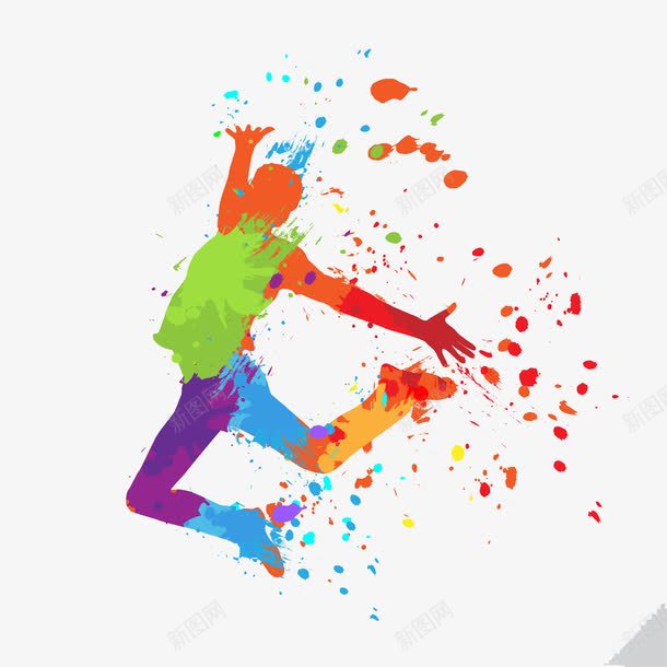 彩色的男人png免抠素材_新图网 https://ixintu.com 喷彩 水彩 特技 特效 男人 舞蹈 舞蹈跳舞培训班招生 街舞 跳舞 跳跃的男人