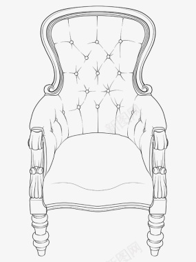简笔素描公主座椅图标图标