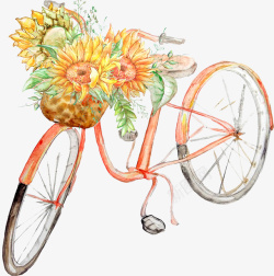 自行车交通手绘创意自行车图高清图片