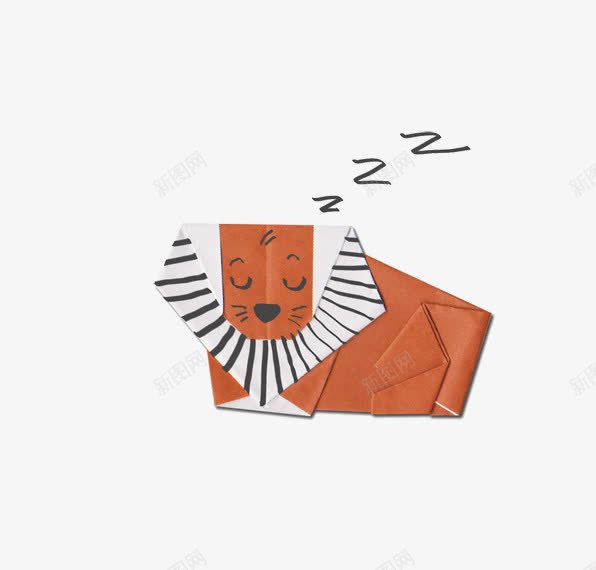 趣味折纸卡通动物沉睡的狮子png免抠素材_新图网 https://ixintu.com 动物 卡通 手账贴图 折纸 睡觉的狮子 网页装饰
