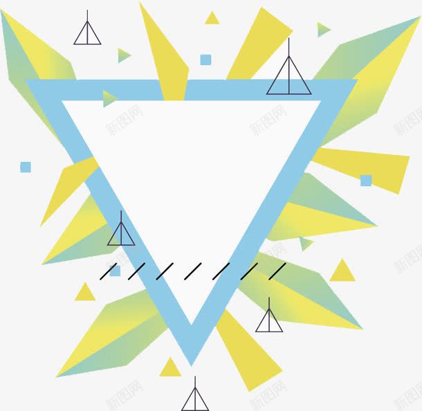创意三角形png免抠素材_新图网 https://ixintu.com 促销 几何图形 卡通 手绘 水彩 炫彩 蓝色 装饰图形 边框