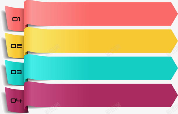 彩色绸带标签png免抠素材_新图网 https://ixintu.com 免抠PNG 图案 彩色 数字 标签 绸带 色彩 边框纹理