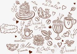 食物花纹手绘面包手绘甜点高清图片