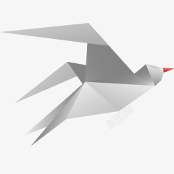 海鸥折纸风卡通插画矢量图素材