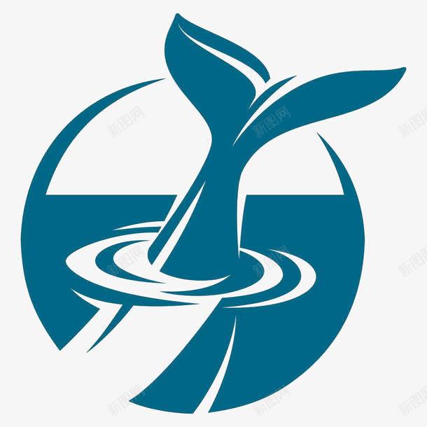 鲸鱼入水主题logo图标png_新图网 https://ixintu.com logo 入水 大型鱼类 水纹 海洋 组合 食品 鱼 鲸鱼