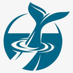 组合鱼鲸鱼入水主题logo图标高清图片