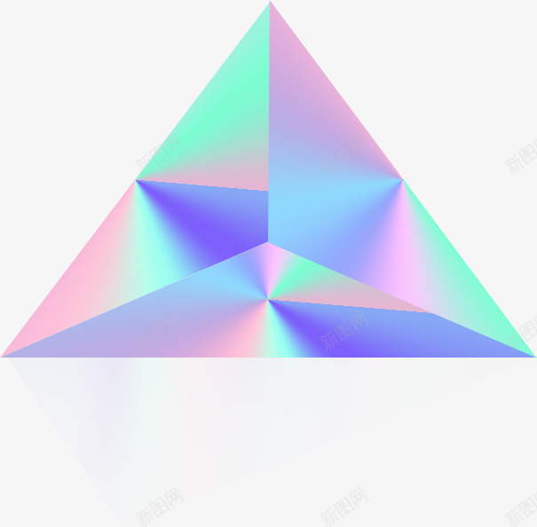 炫彩三角形装饰图案png免抠素材