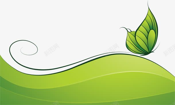 草地矢量图ai免抠素材_新图网 https://ixintu.com 创意 卡通 手绘 春天 绿色 草地 蝴蝶 飞舞 矢量图
