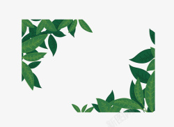 绿色树叶茶叶边框矢量图素材
