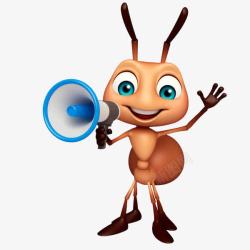 蚁巢拿喇叭的蚂蚁高清图片