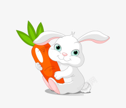 简笔画蔬菜小兔子吃胡萝卜高清图片