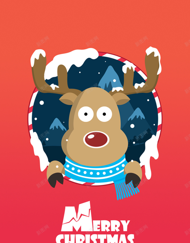 圣诞节H5背景jpg设计背景_新图网 https://ixintu.com H5 H5背景 h5 卡通 圣诞节 彩色 手绘 童趣 驯鹿
