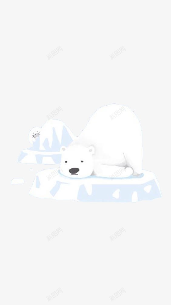 北极熊与冰山png免抠素材_新图网 https://ixintu.com 偷窥 冰山 匍匐 北极熊 模型