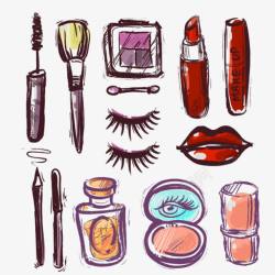 睫毛膏海报手绘化妆品化妆工具高清图片