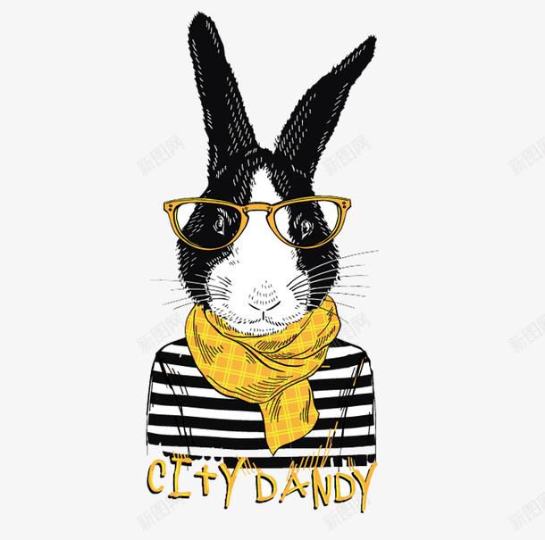 兔子胸前印花图案图标png_新图网 https://ixintu.com T恤 logo 兔子 兔子简笔画 动物 印花 服装设计 条纹 眼镜 穿衣服的兔子 精美 精良 设计感