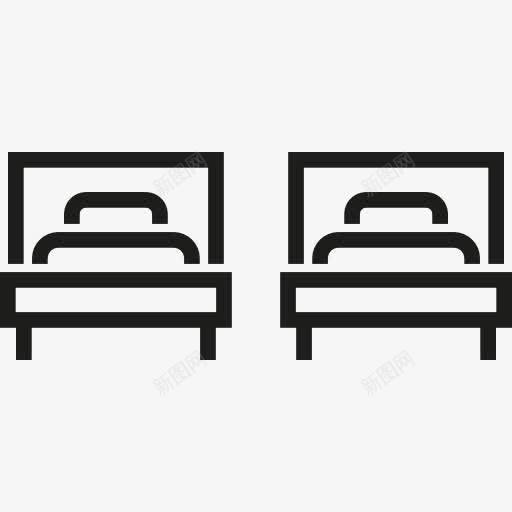床图标png_新图网 https://ixintu.com 困 家具和家居 宿舍 睡觉 酒店床位