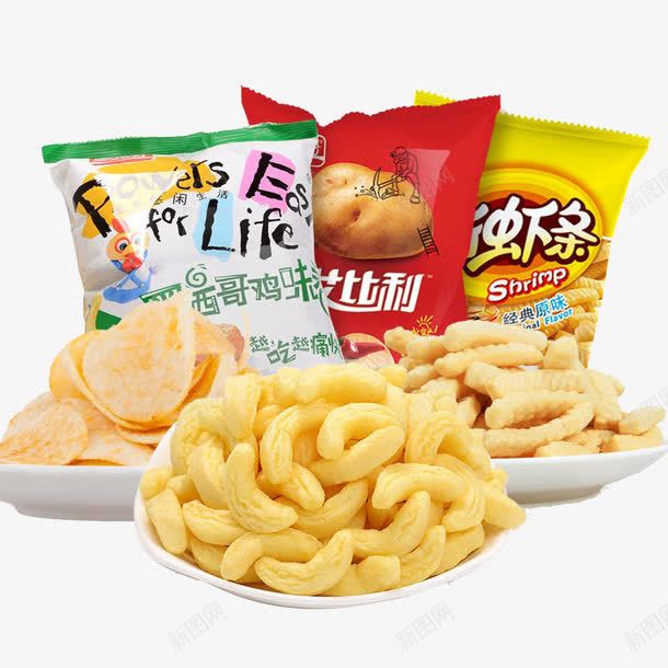 各种零食薯片png免抠素材_新图网 https://ixintu.com 产品实物 小吃 油炸 膨化食品