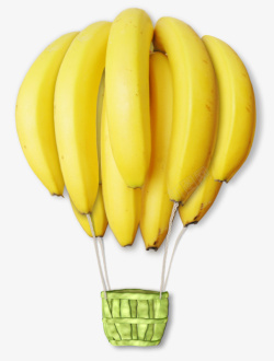 香蕉装饰黄色香蕉热气球创意装饰高清图片