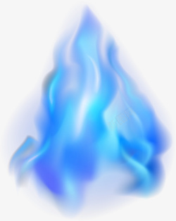 蓝色简约火焰效果元素素材