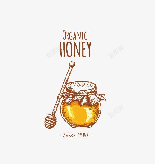 手绘蜂蜜瓶png免抠素材_新图网 https://ixintu.com 卡通蜂蜜瓶 手绘蜂蜜 甜品 糖水 糖汁 食物