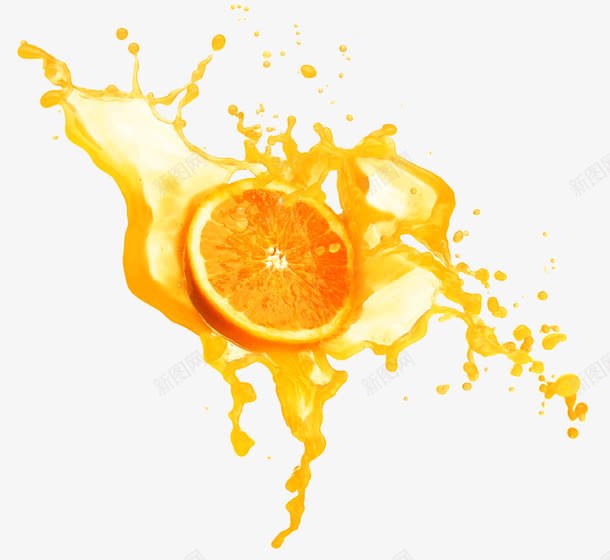 飞溅的橙汁png免抠素材_新图网 https://ixintu.com 果汁 橙子 水果 瓜果 食品