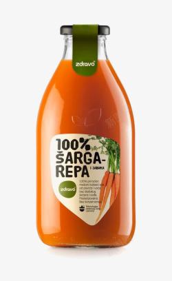 玻璃瓶免扣红色胡萝卜汁高清图片