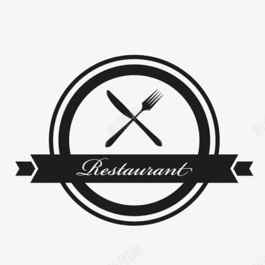 西餐厅宣传用餐刀叉子图标图标