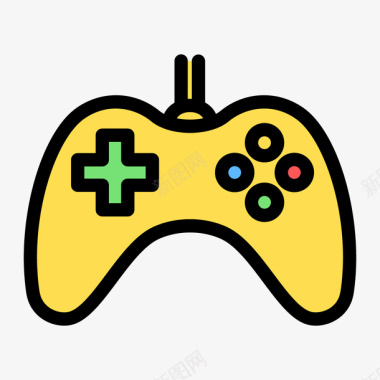 黄色圆弧游戏手柄元素矢量图图标图标