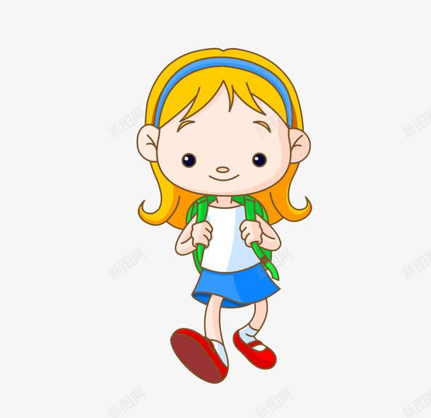 步行的小女孩png免抠素材_新图网 https://ixintu.com 免扣png下载 卡通人物 女孩 学生 气球 背书包的学生