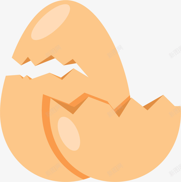 蛋壳卡通鸡蛋png免抠素材_新图网 https://ixintu.com 卡通鸡蛋 扁平风格 椭圆形 矢量鸡蛋 碎裂的鸡蛋 蛋壳 蛋壳裂纹 鸡蛋