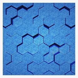 蜂巢图案六边形蓝色塑料底纹高清图片