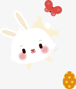 卡通复活节小兔子可爱表情素材