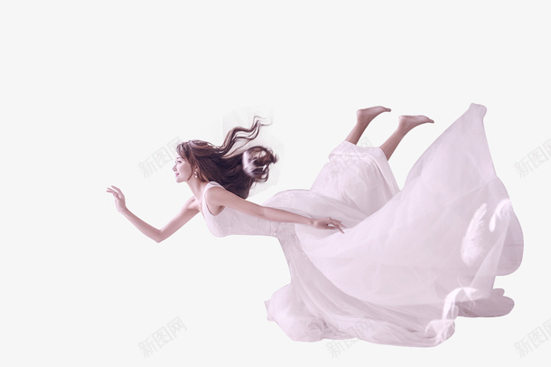 穿白裙飞翔的女人png免抠素材_新图网 https://ixintu.com 免抠图 女人 效果图 白裙子 装饰图 装饰画 飞翔的女人