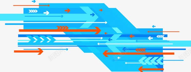 蓝色科技背景png免抠素材_新图网 https://ixintu.com 流线 科技 箭头 线型 背景 蓝色