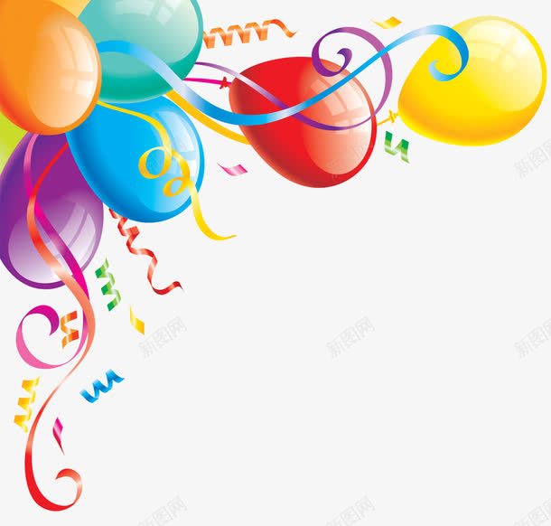 彩色气球元素png免抠素材_新图网 https://ixintu.com 丝带 彩色 彩色气泡 彩色装饰图案 气球 节日 节日元素