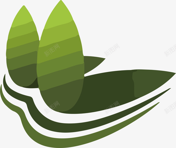 简单树木矢量图图标ai_新图网 https://ixintu.com logo logo在线制作 图形 图标 平面 弧形 树LOGO 椭圆 渐变 简单 绿色 设计 矢量图